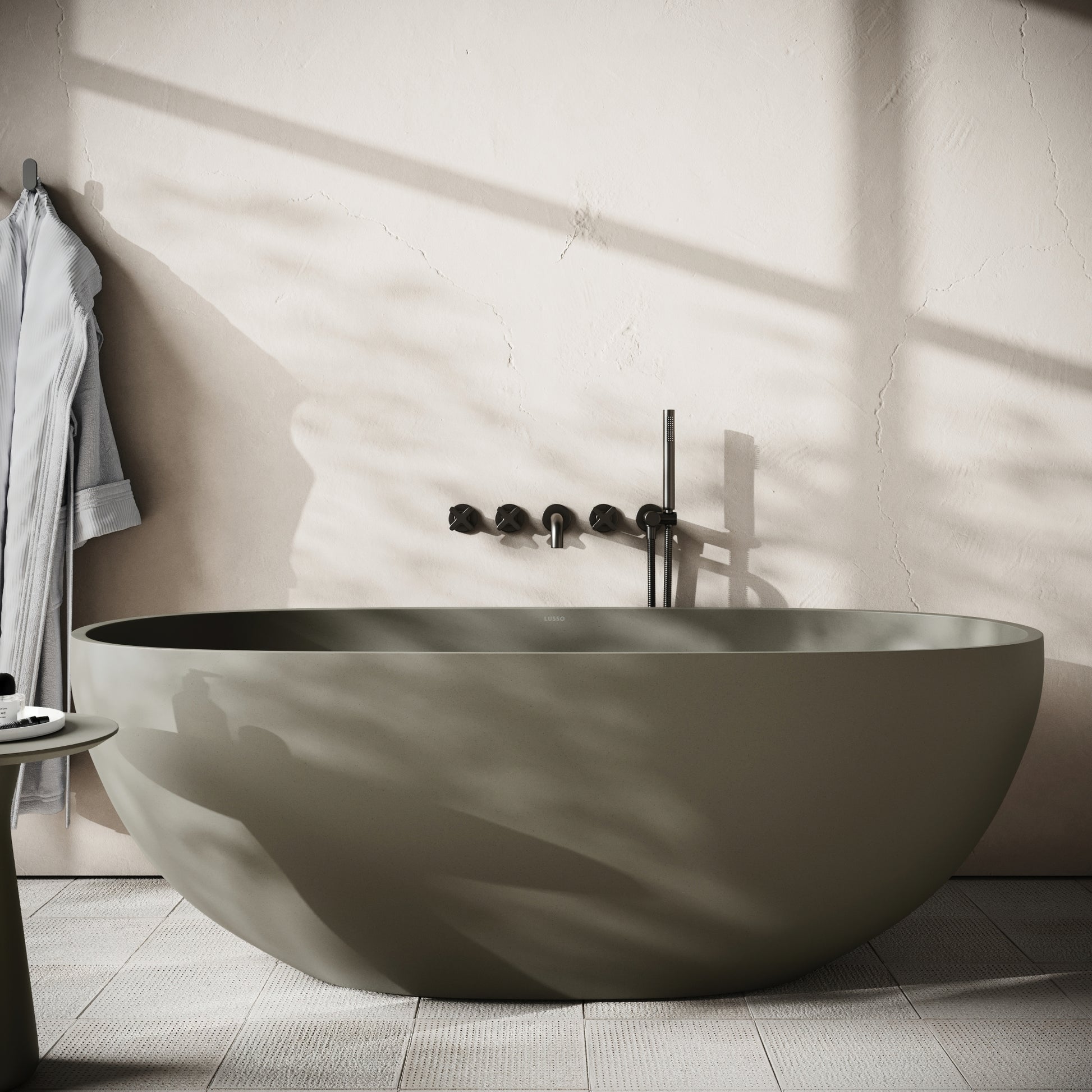 Avolto Oyster Concrete Freestanding Bath 1650mm