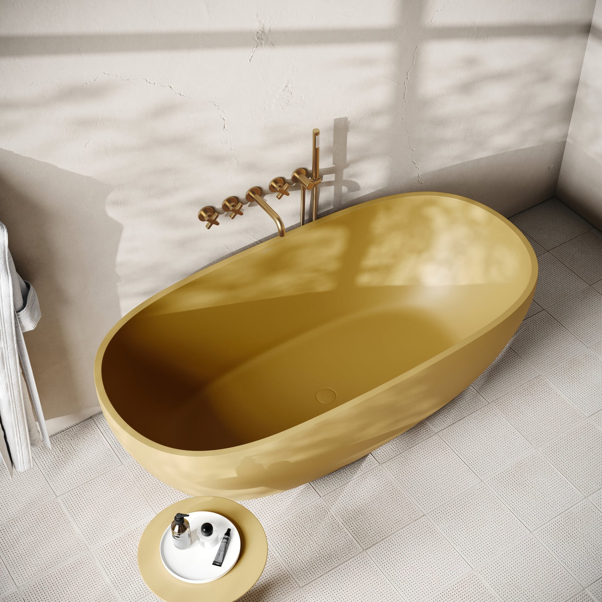 Avolto Saffron Concrete Freestanding Bath 1650mm
