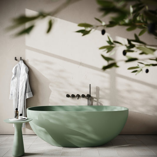 Avolto Seafoam Concrete Freestanding Bath 1650mm