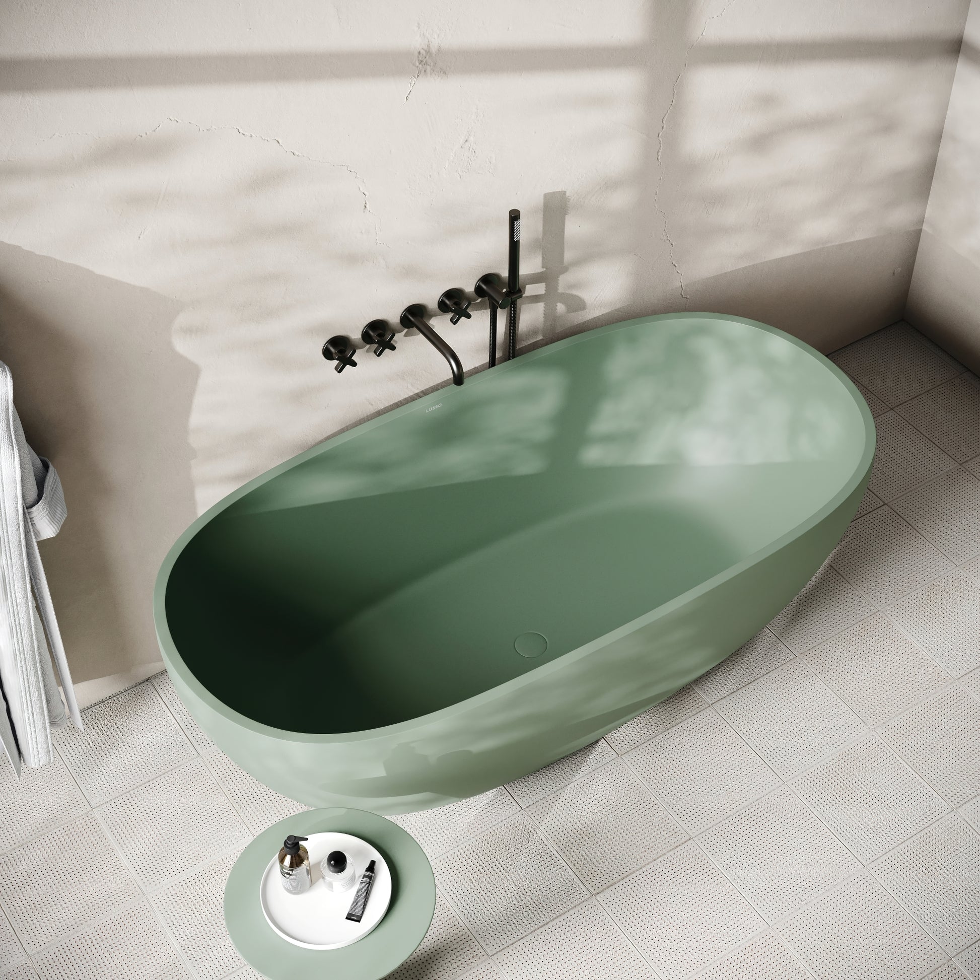 Avolto Seafoam Concrete Freestanding Bath 1650mm