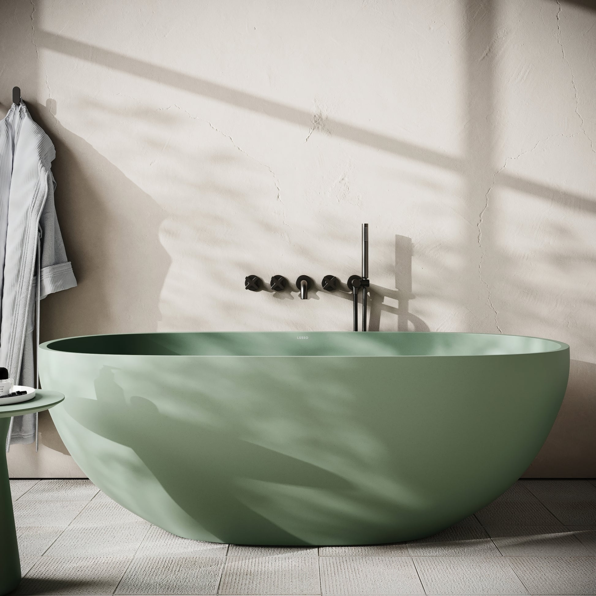 Avolto Seafoam Concrete Freestanding Bath 1650mm