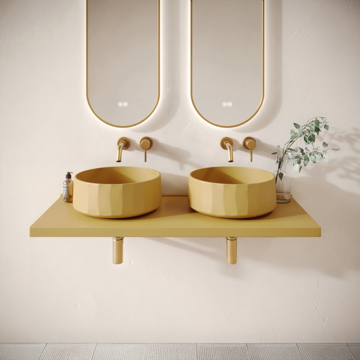 Bancone Saffron Concrete Wall Mounted Countertop Shelf 1200mm