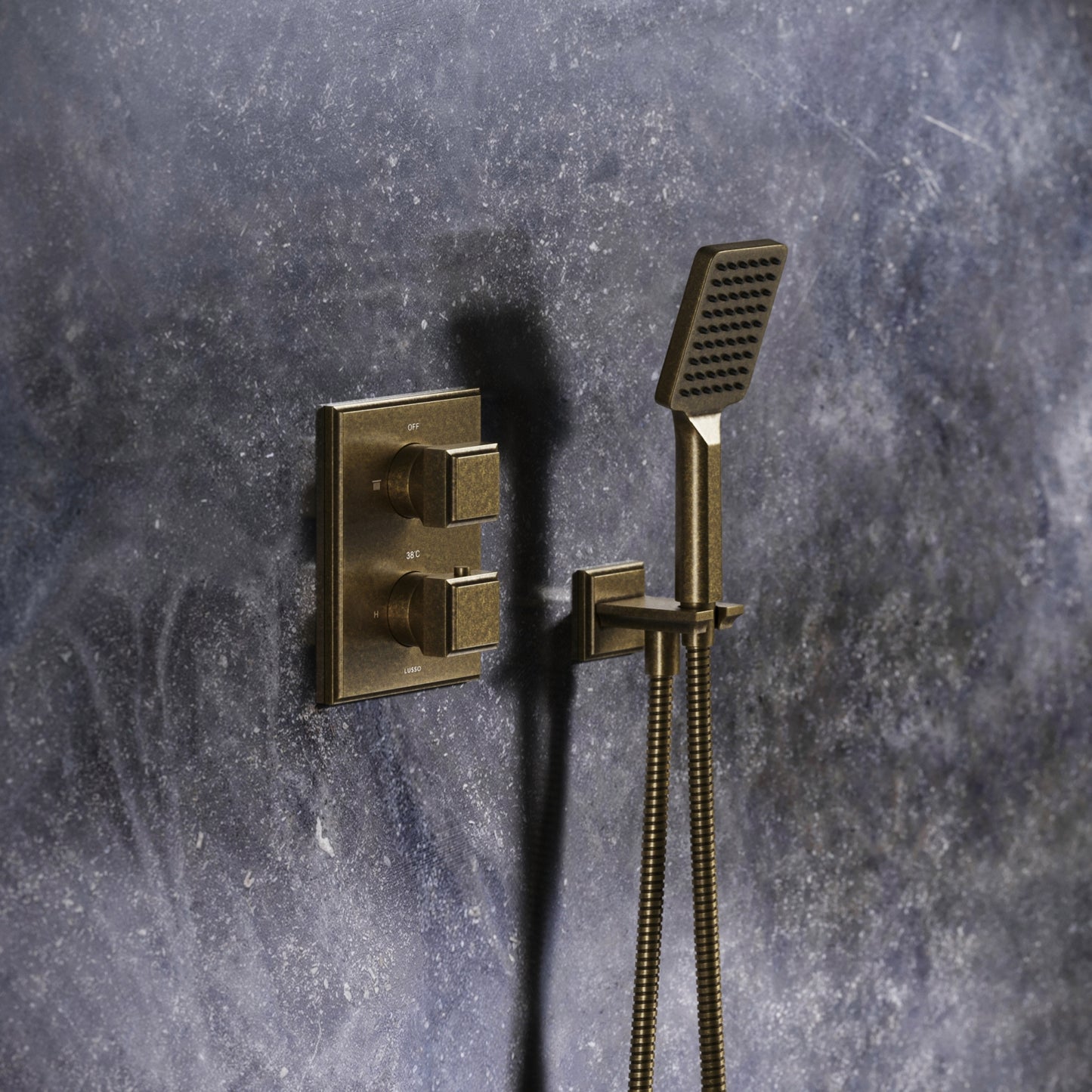 Baroque Aged Bronze Thermostatic Shower with Handheld