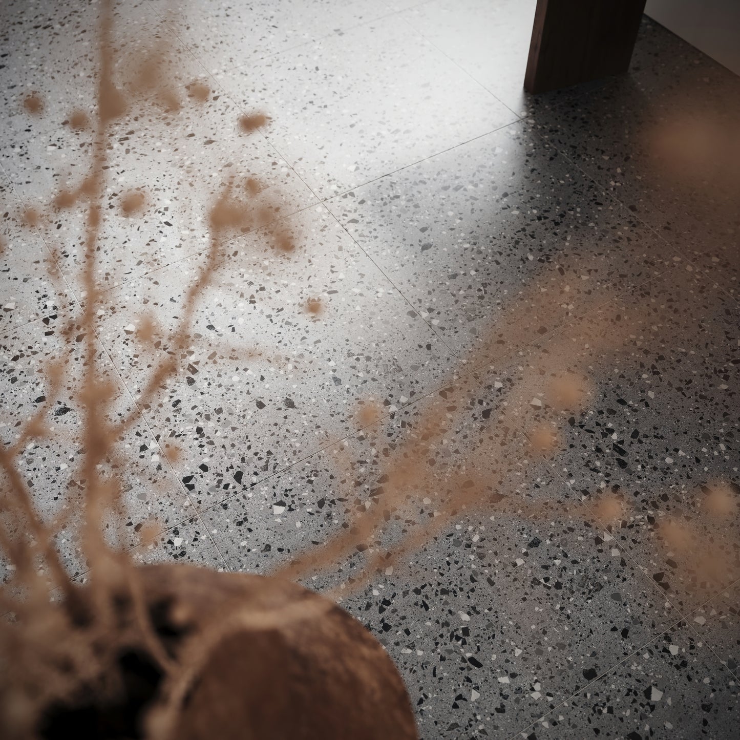 Bellazza Anthracite Terrazzo Porcelain Wall or Floor Tile 1200 x 600mm