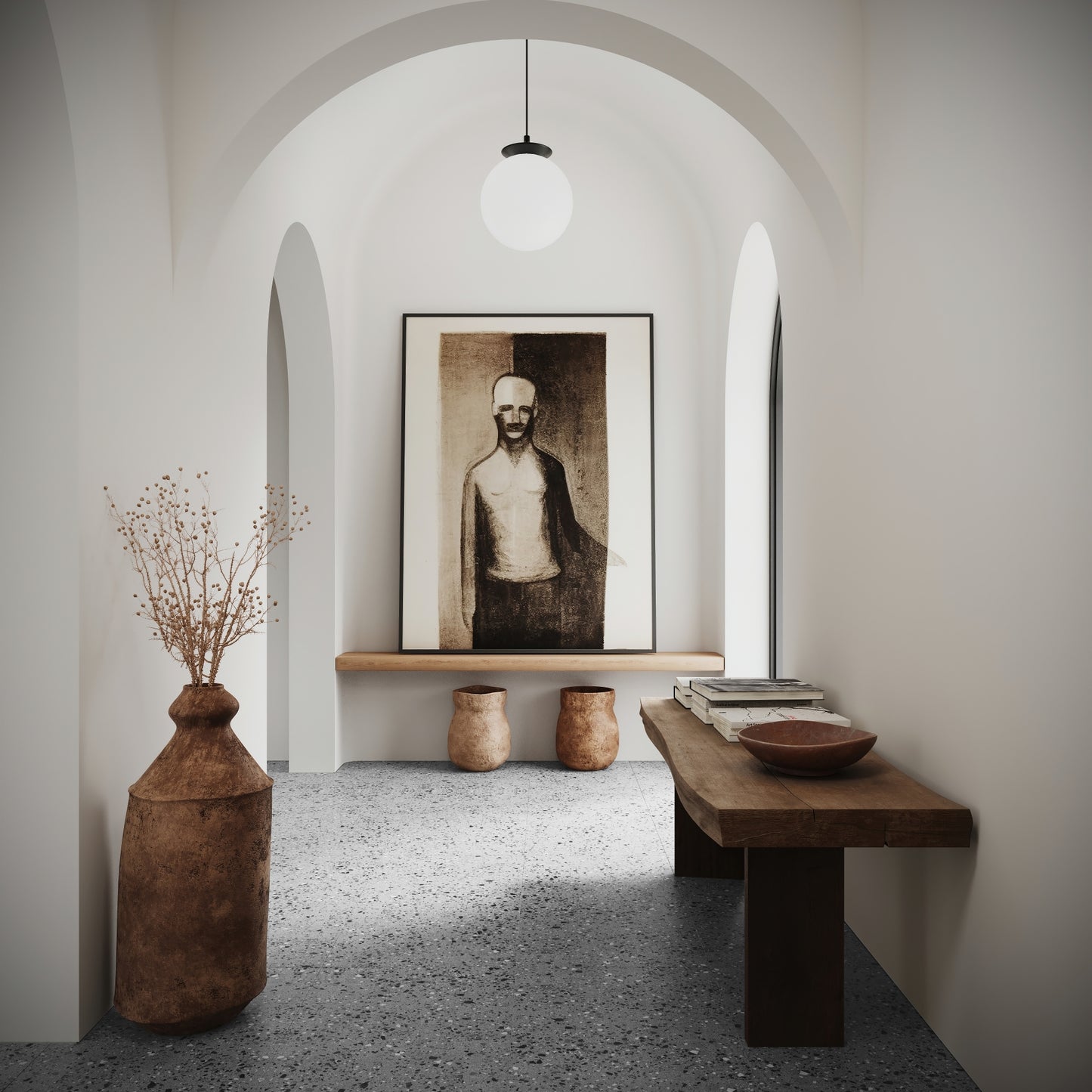 Bellazza Anthracite Terrazzo Porcelain Wall or Floor Tile 600 x 600mm