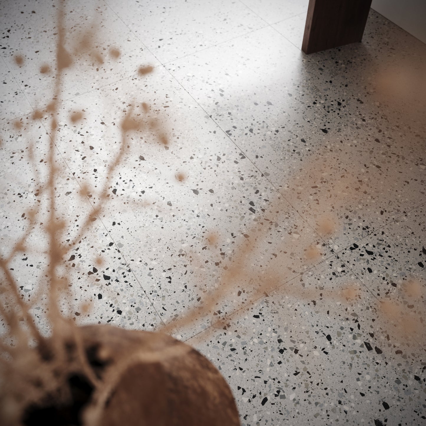 Bellazza Grey Terrazzo Porcelain Wall or Floor Tile 600 x 600mm