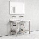 Belmont Traditional Polished Nickel Vanity Unit with Carrara Marble Countertop 1200mm