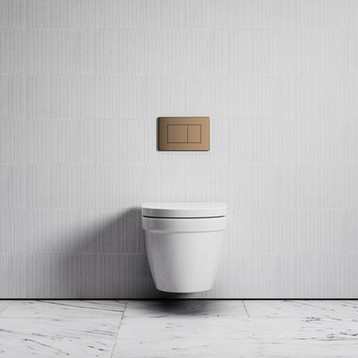 Berkeley Traditional Wall Hung Rimless Toilet with Concealed Cistern Frame and Rose Gold Flush Plate