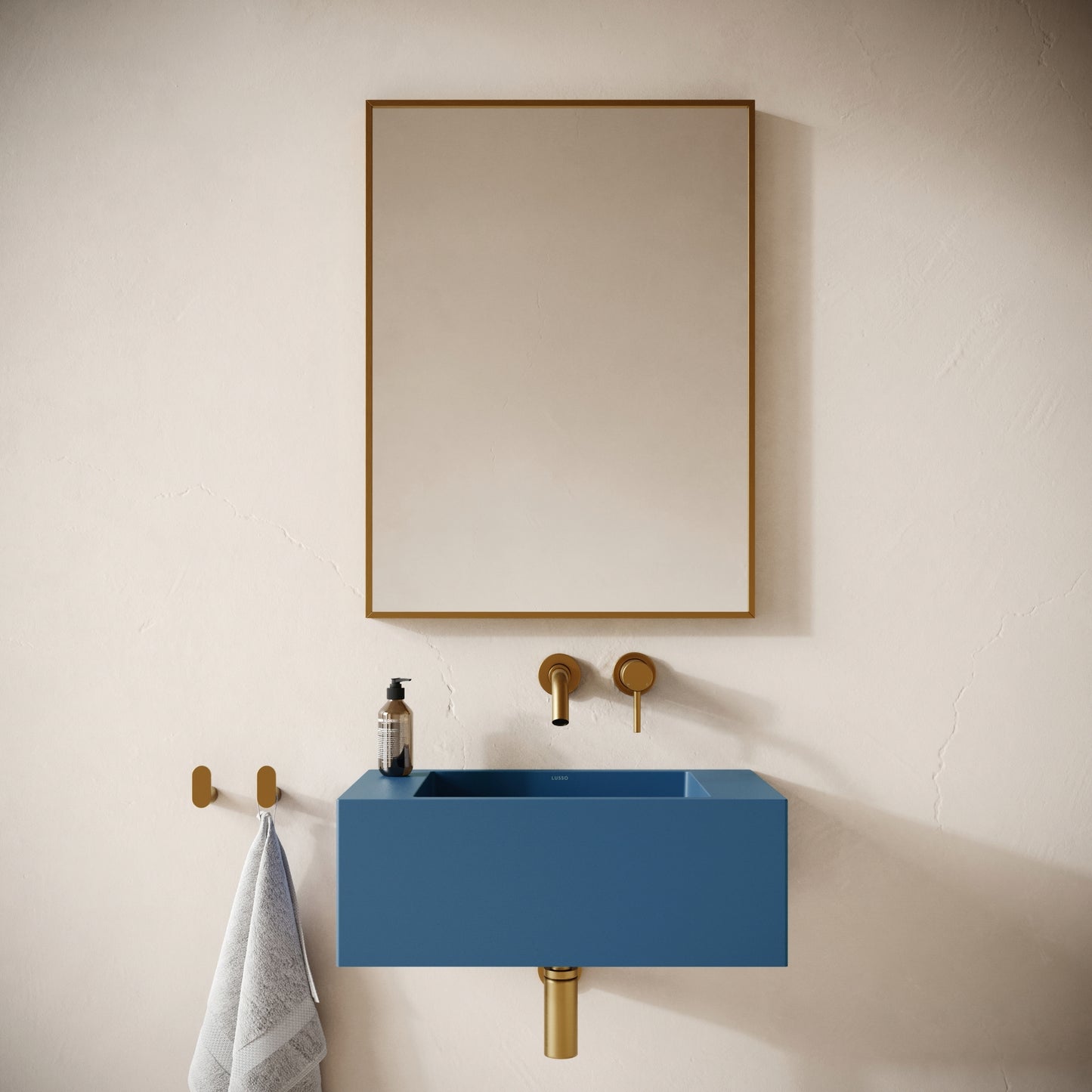 Blocco Azure Concrete Wall Hung Basin 600mm