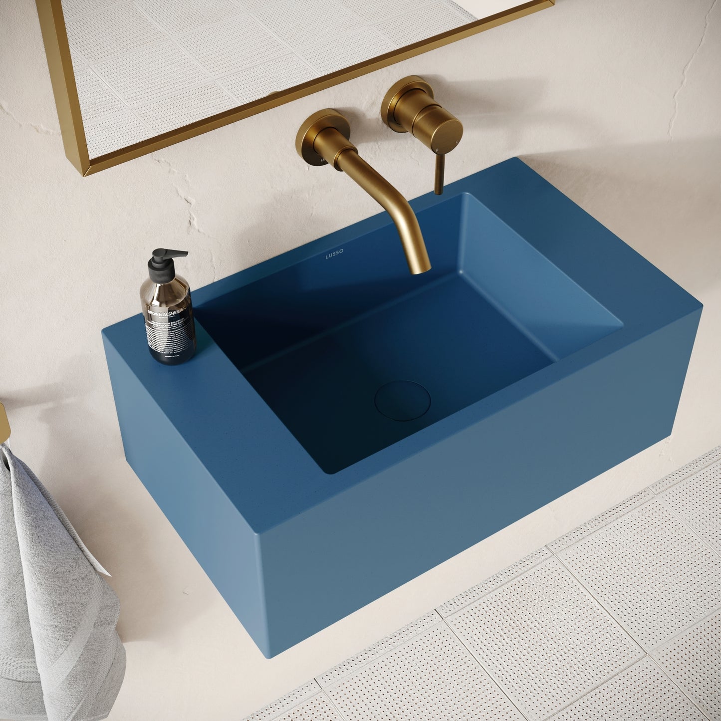 Blocco Azure Concrete Wall Hung Basin 600mm
