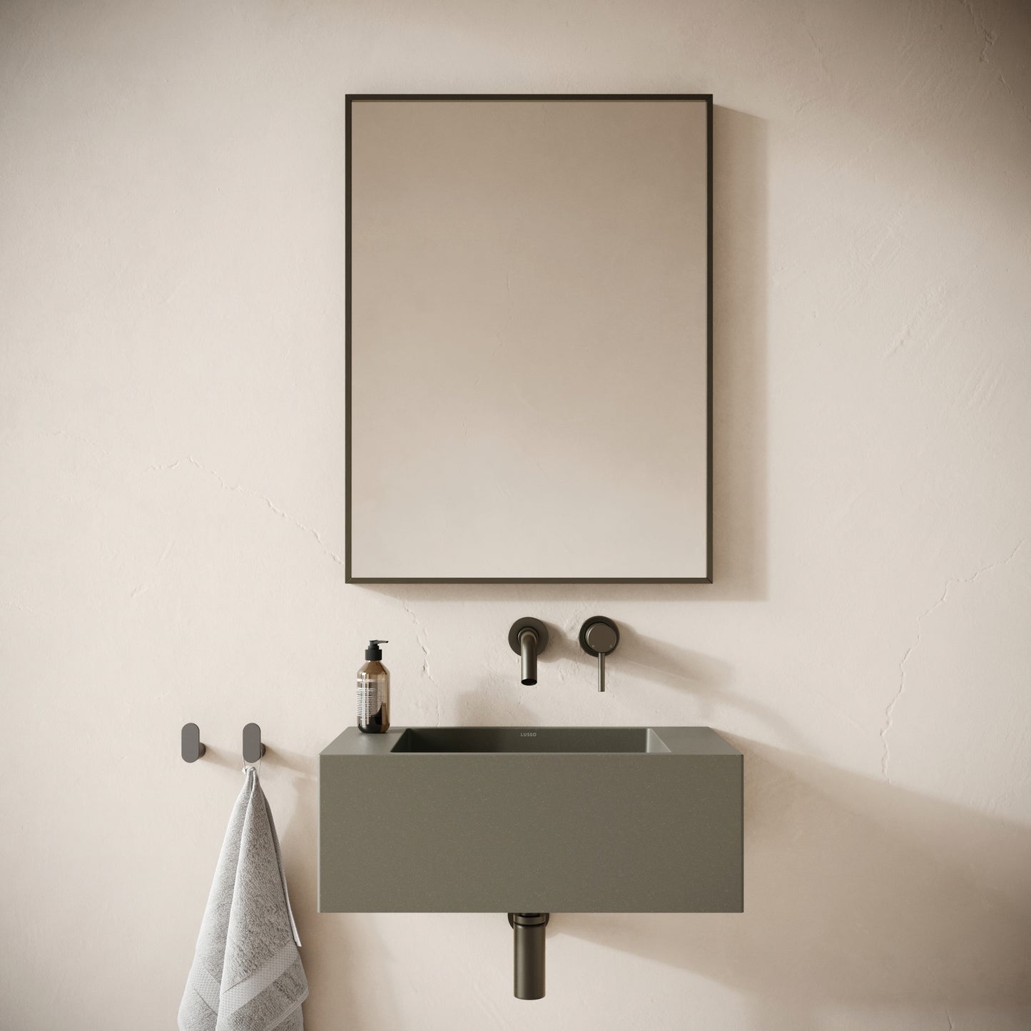 Blocco Oyster Concrete Wall Hung Basin 600mm