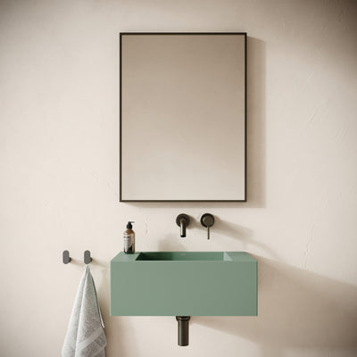 Blocco Seafoam Concrete Wall Hung Basin 600mm