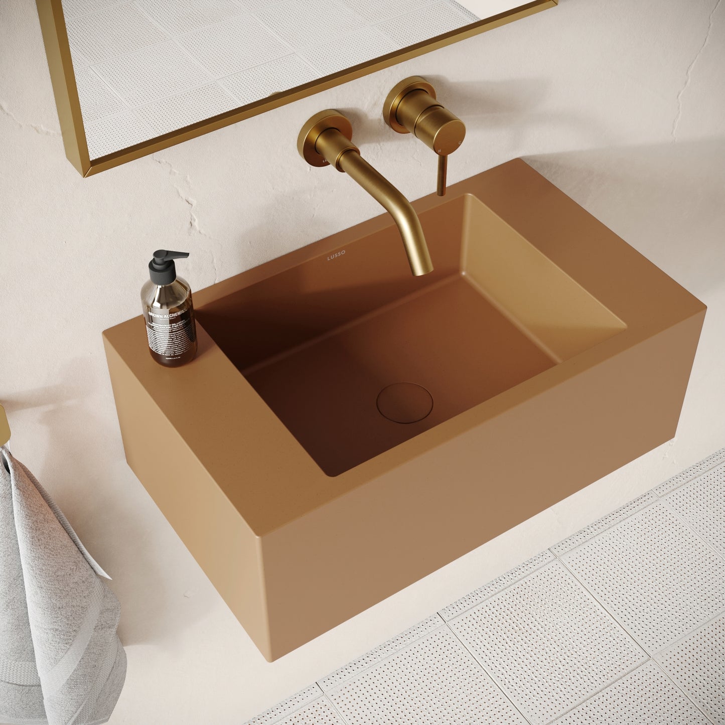 Blocco Sienna Concrete Wall Hung Basin 600mm