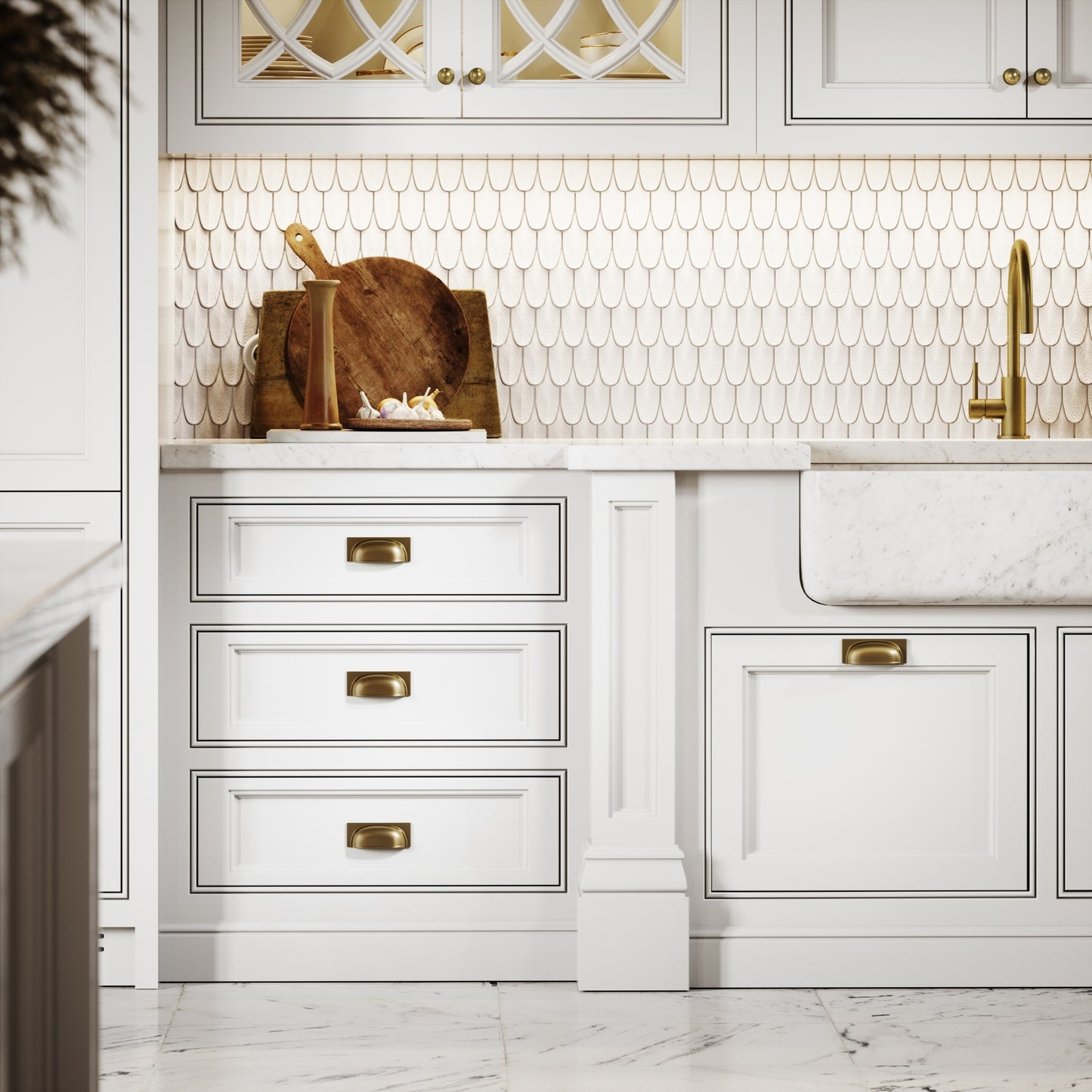 Brook Brushed Gold Cup Handle