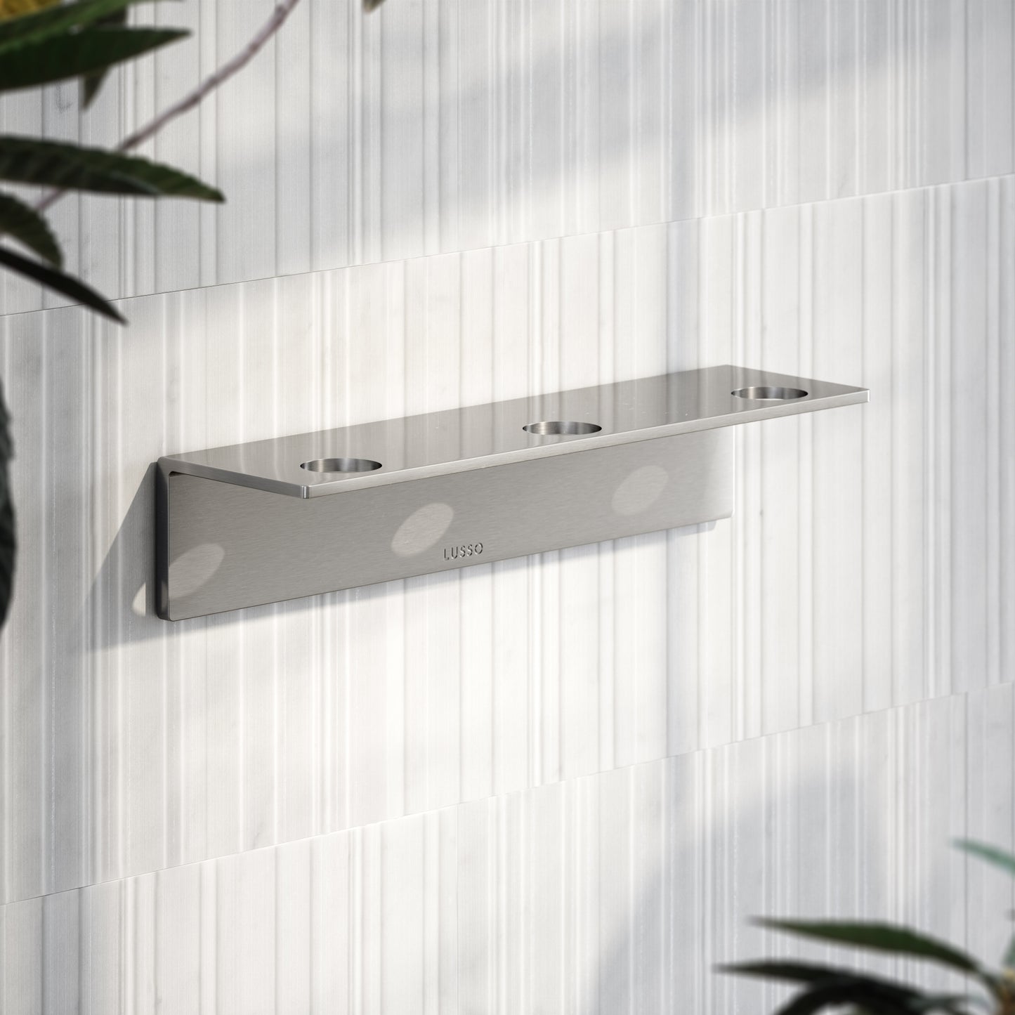 Brushed Stainless Triple Soap Dispenser Wall Bracket