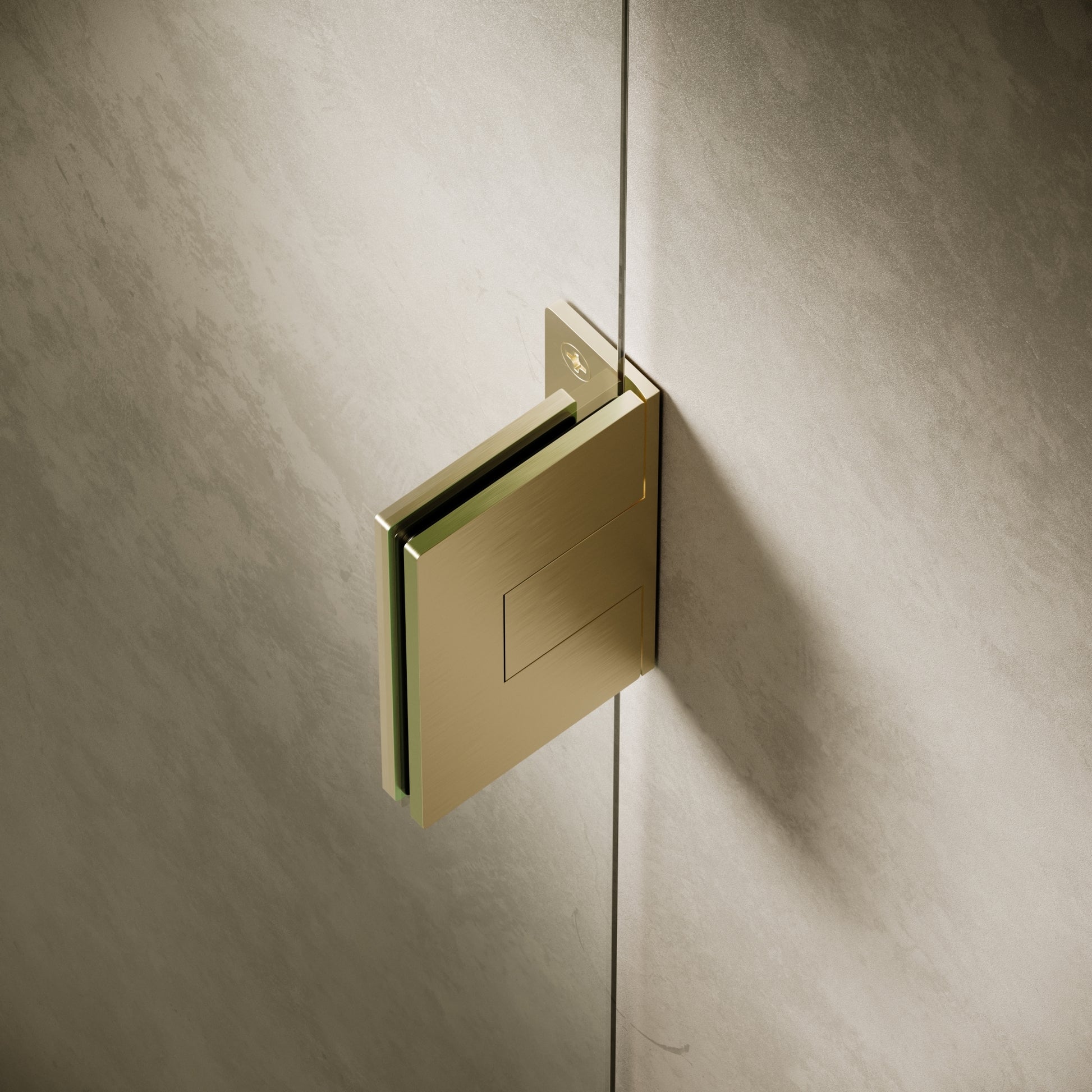 Cabina Brushed Gold Frameless Hinged Bath Shower Screen 800mm