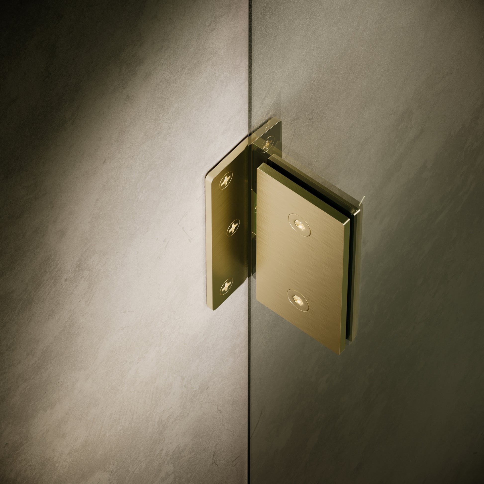 Cabina Brushed Gold Frameless Hinged Bath Shower Screen 800mm