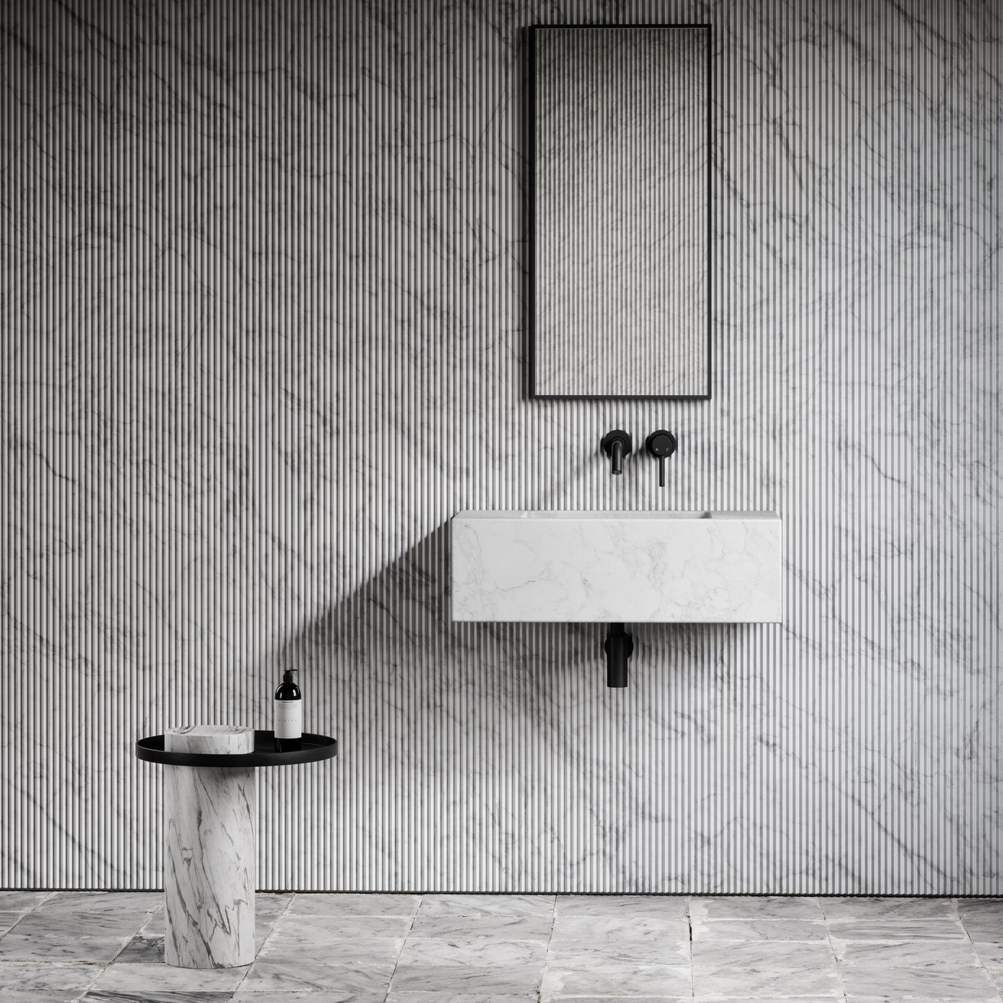 Calla Carrara Marble Wall Hung Basin 700mm