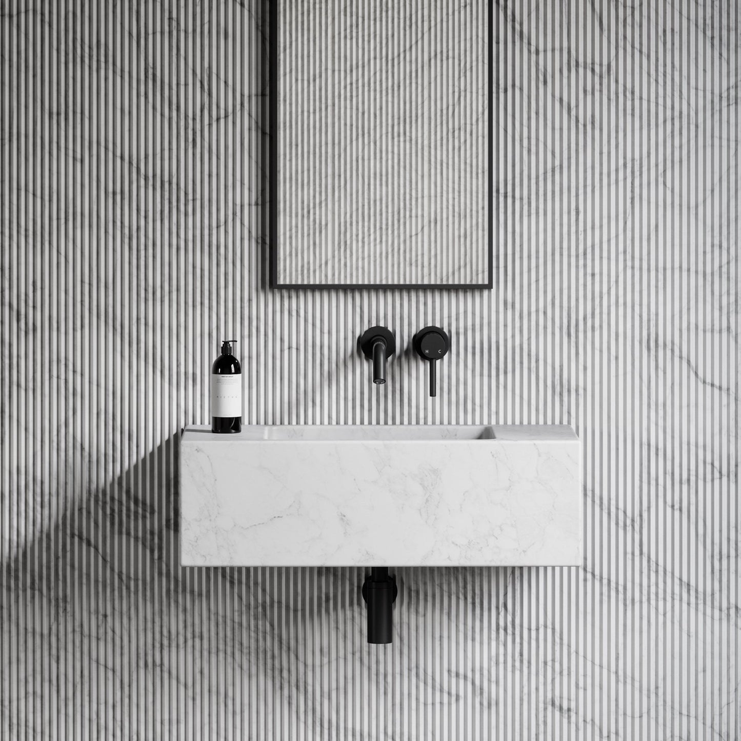 Calla Carrara Marble Wall Hung Basin 700mm