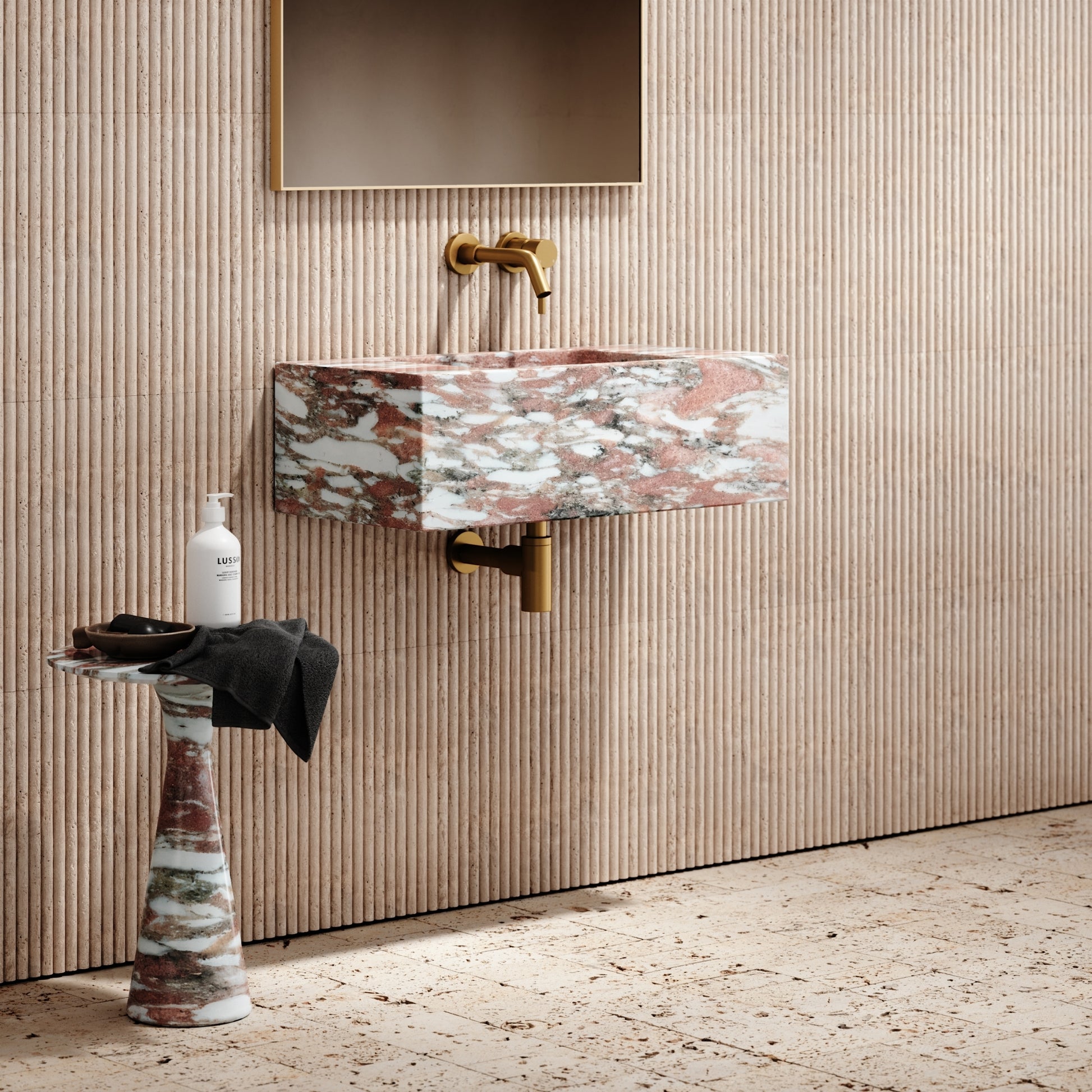 Calla Rosa Norwegian Marble Wall Mounted Basin 700mm