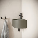 Cantiera Oyster Concrete Wall Hung Corner Basin 300mm
