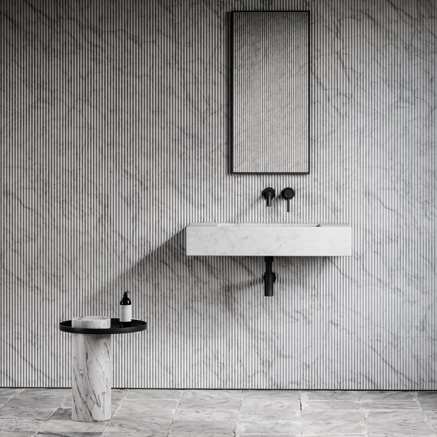 Capri Carrara Marble Wall Hung Basin 800mm