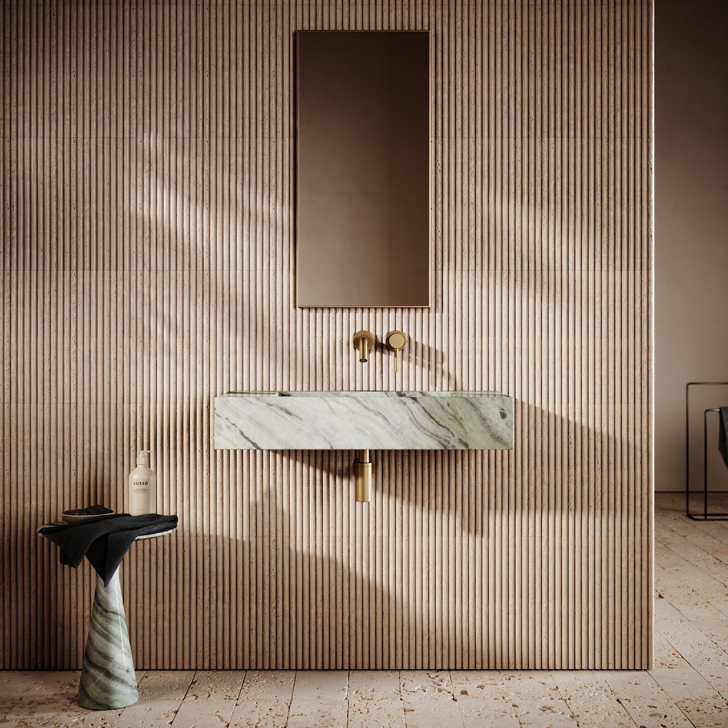 Capri Jade Green Marble Wall Mounted Basin 800mm
