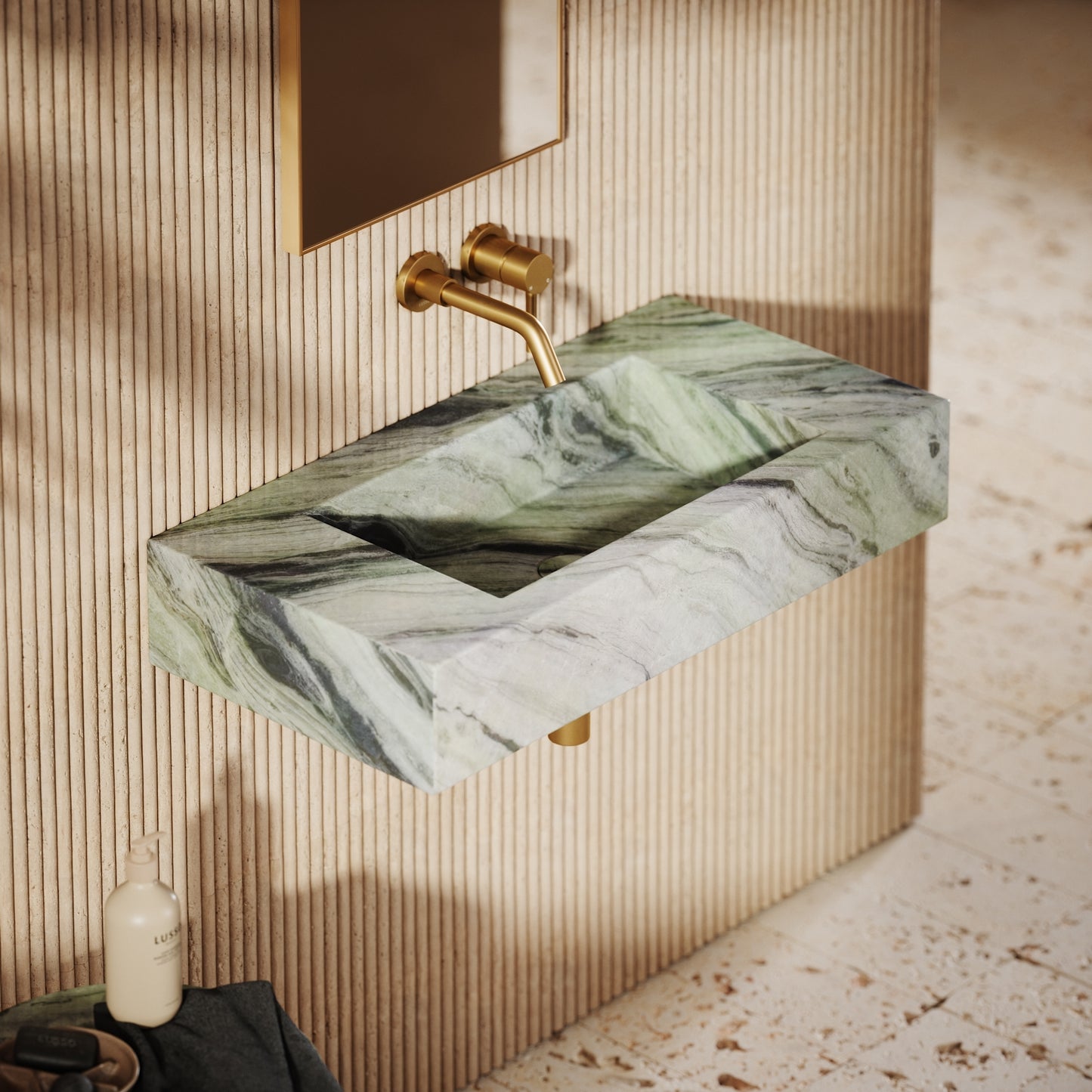 Capri Jade Green Marble Wall Mounted Basin 800mm