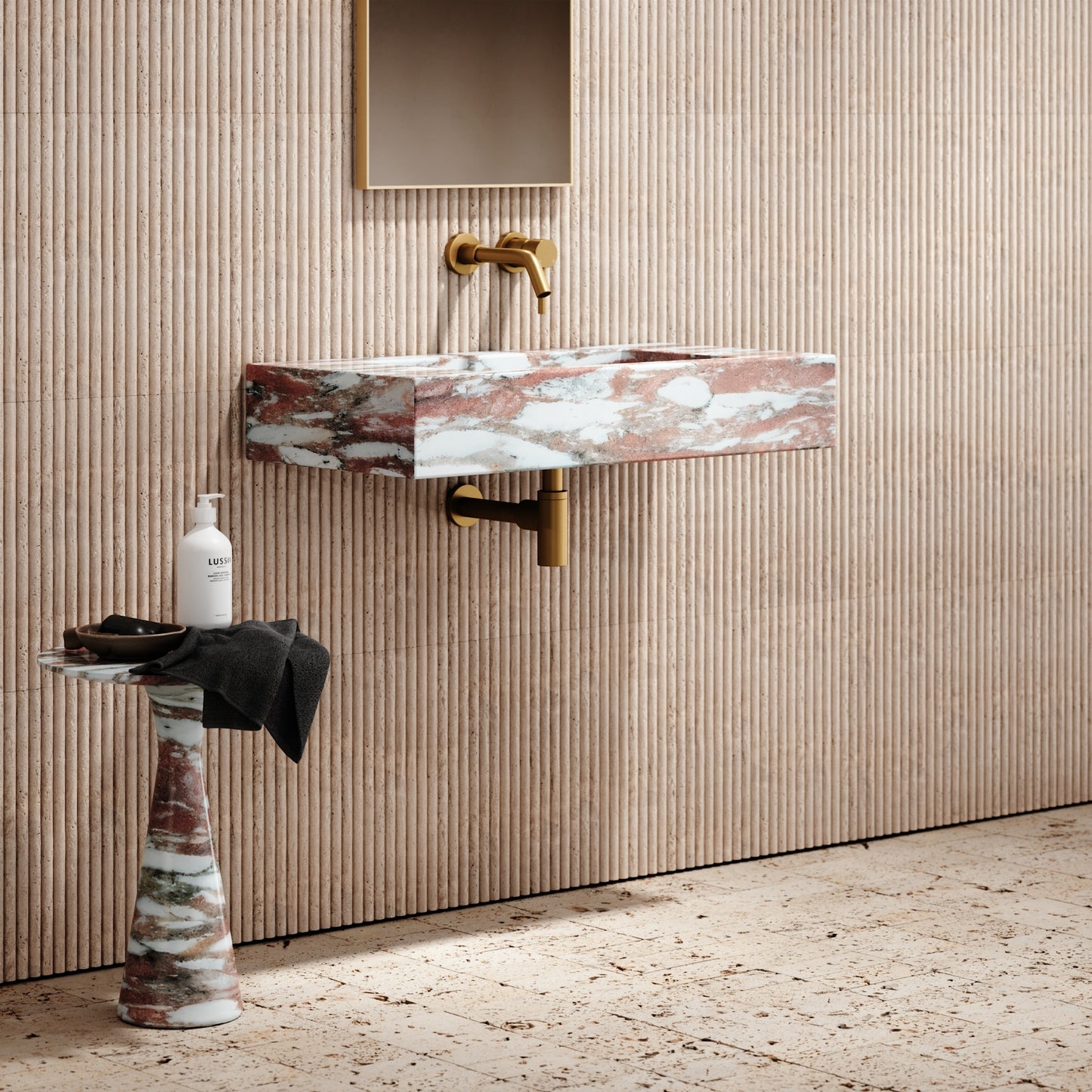 Capri Rosa Norwegian Marble Wall Mounted Basin 800mm