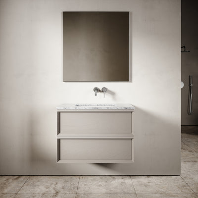 Capri Velvet Beige Carrara Marble Vanity Unit 800mm