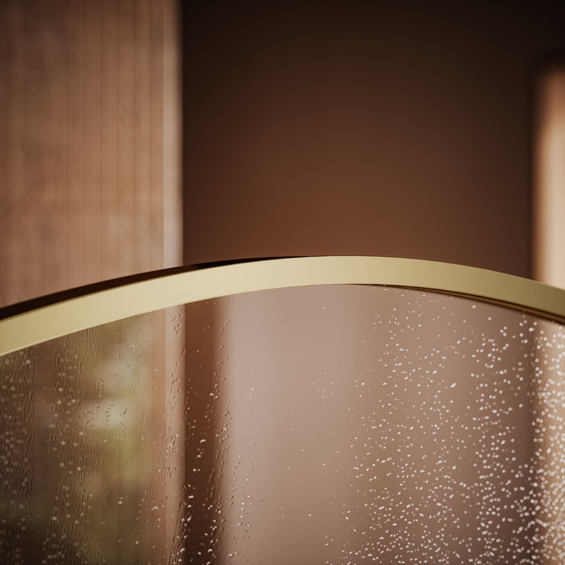 Casa Curved Arch Brushed Gold Shower Screen (All Sizes)