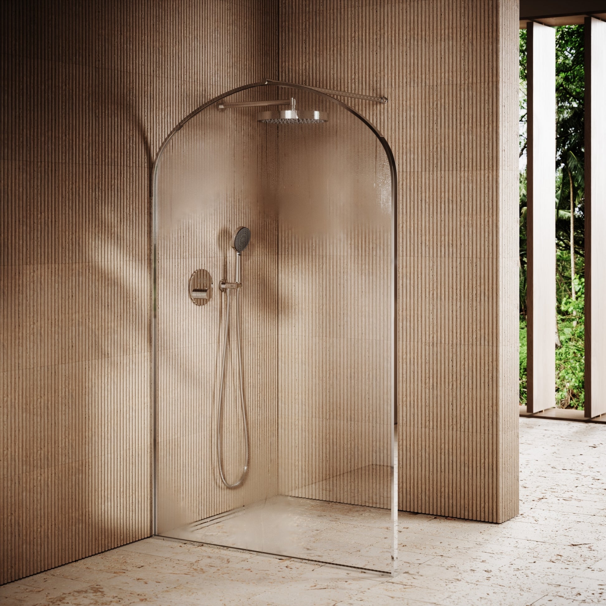 Casa Curved Arch Chrome Shower Screen (All Sizes)