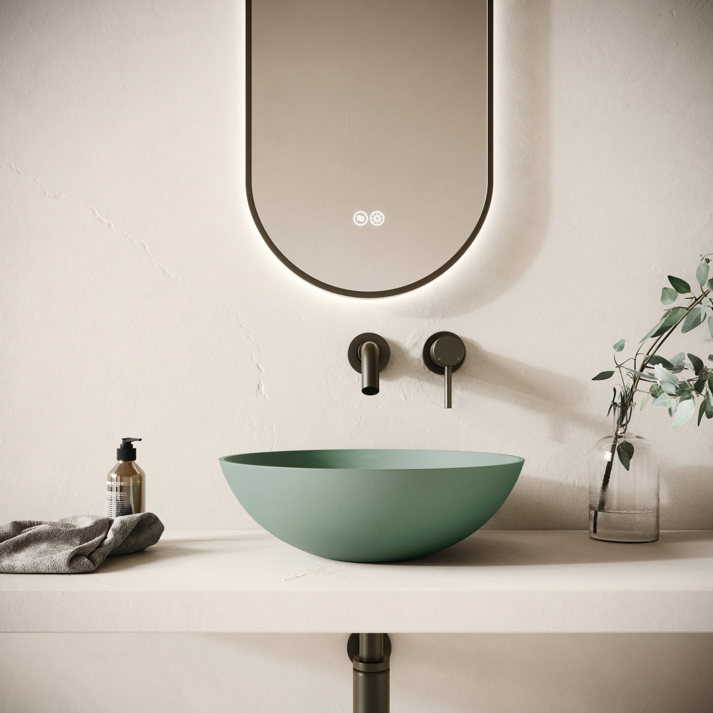 Catino Seafoam Concrete Countertop Basin 406mm