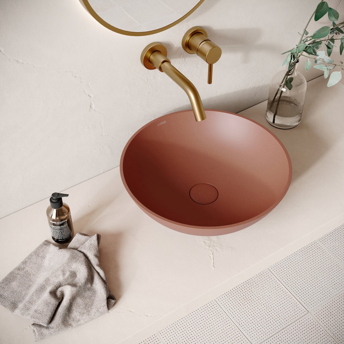 Catino Terracotta Concrete Countertop Basin 406mm