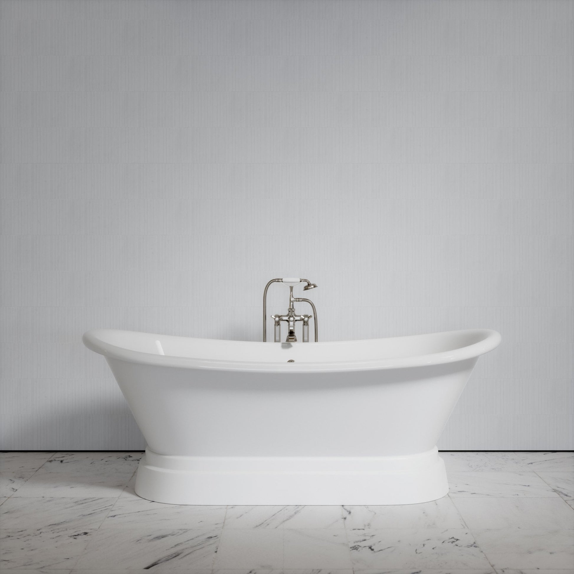 Charsley Matte White Freestanding Roll Top Cast Iron Bath 1500mm