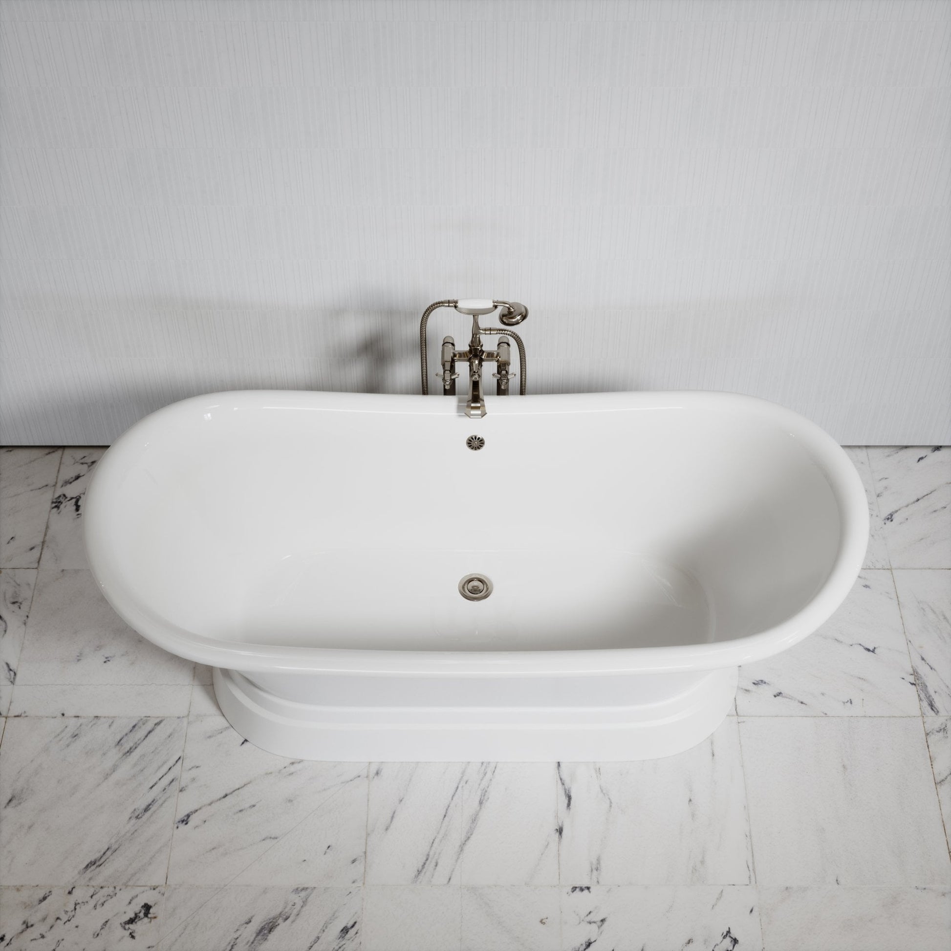 Charsley Matte White Freestanding Roll Top Cast Iron Bath 1500mm