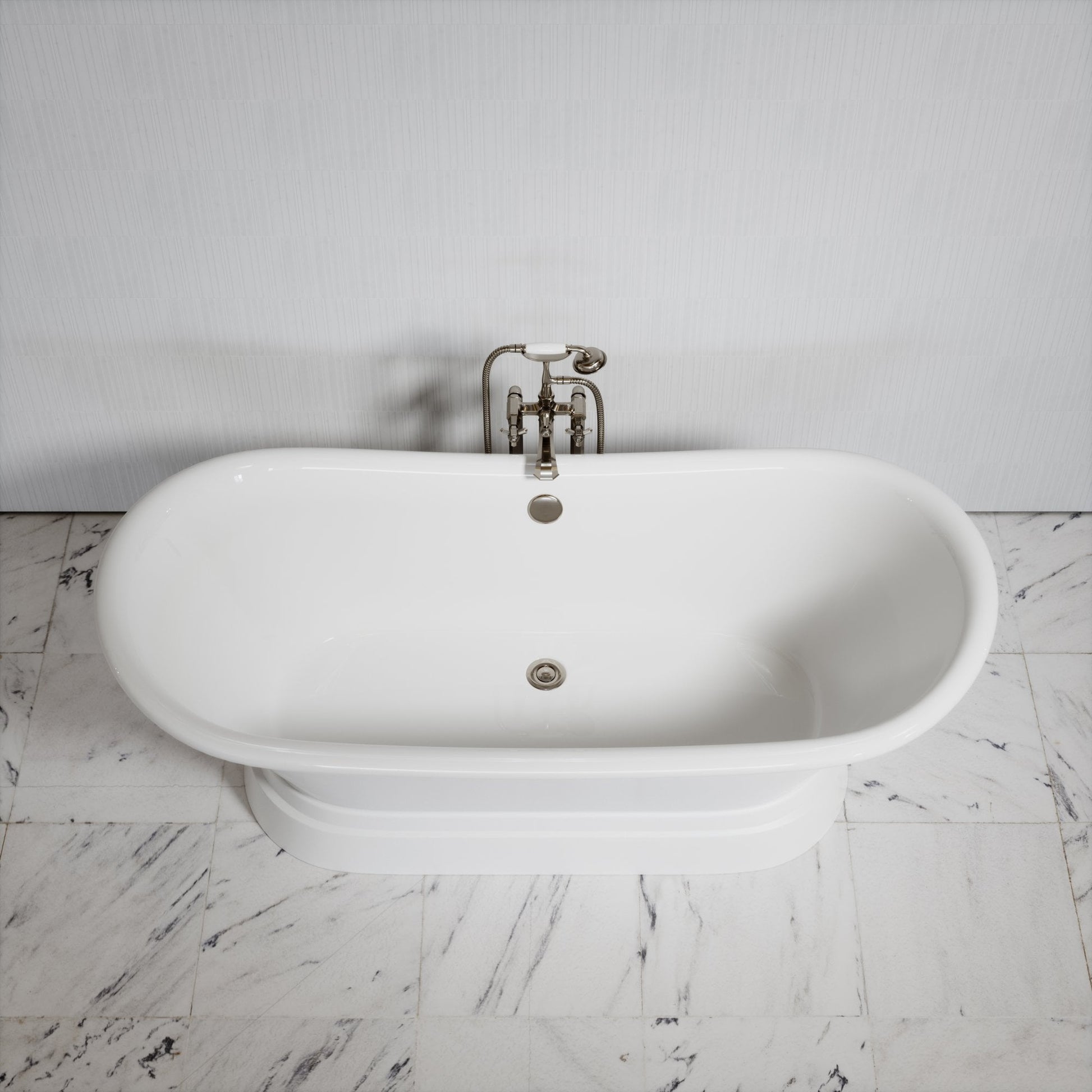 Charsley Primed White Freestanding Roll Top Cast Iron Bath 1500mm
