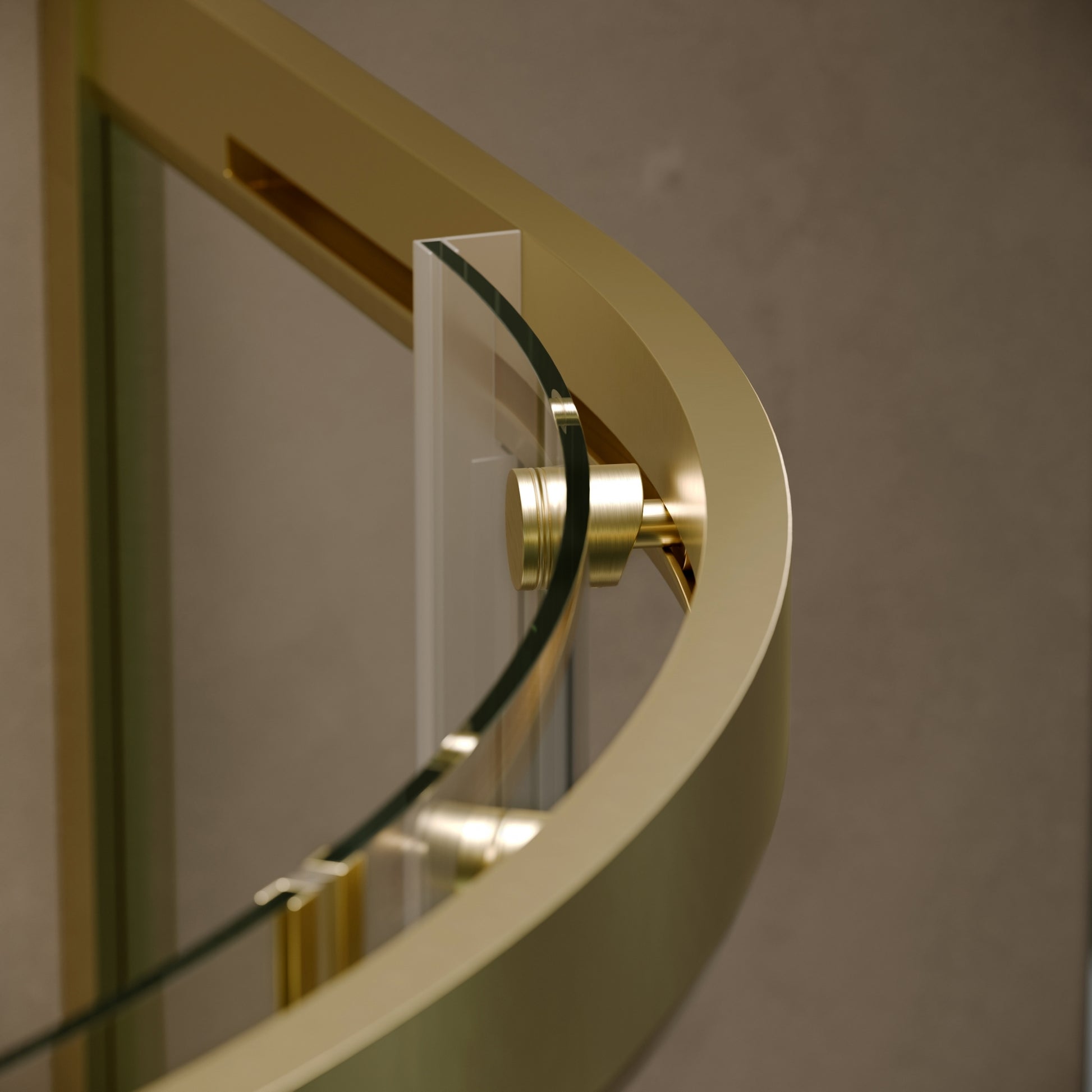 Cloud Quadrant Brushed Gold Shower Screen 900mm