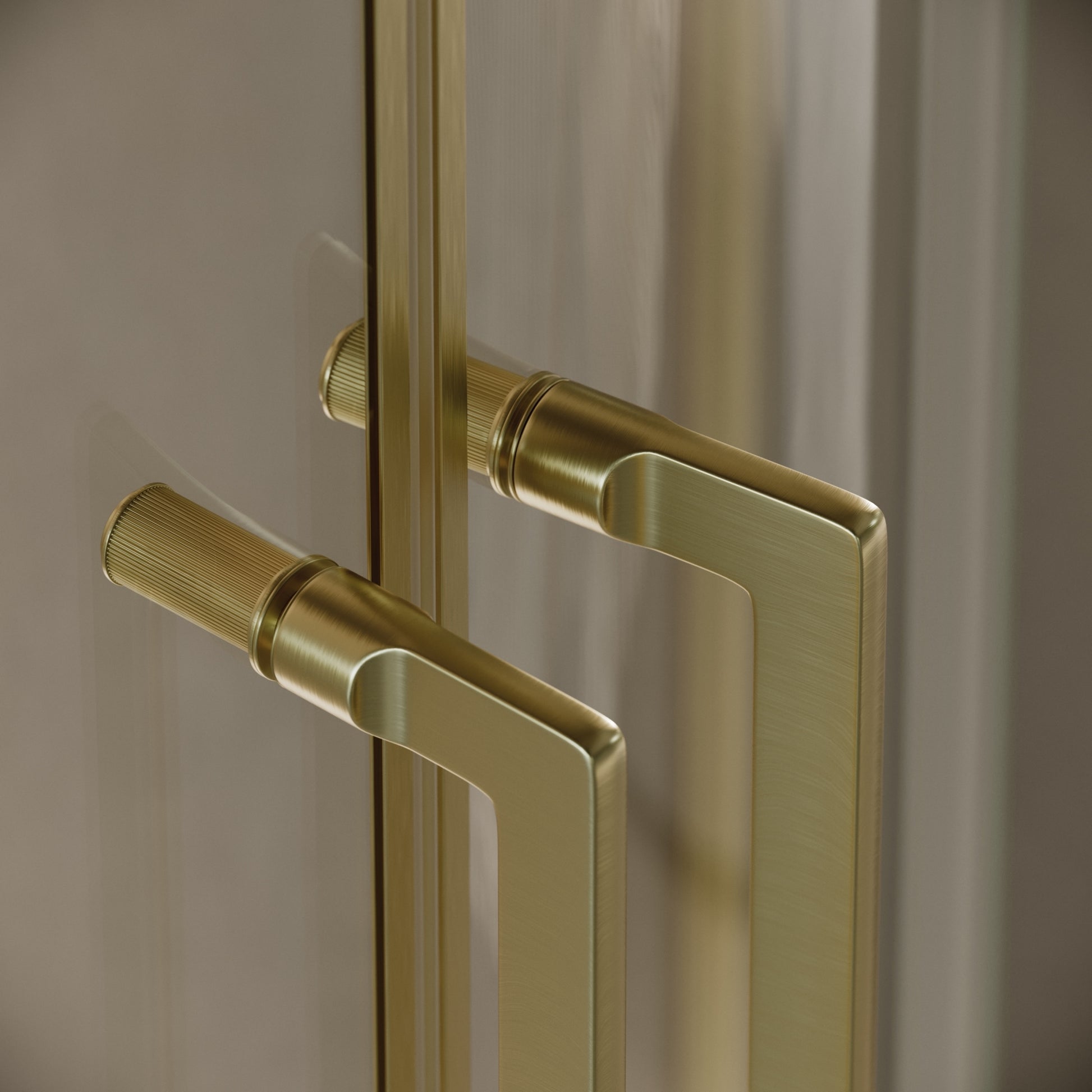 Cloud Quadrant Brushed Gold Shower Screen 900mm