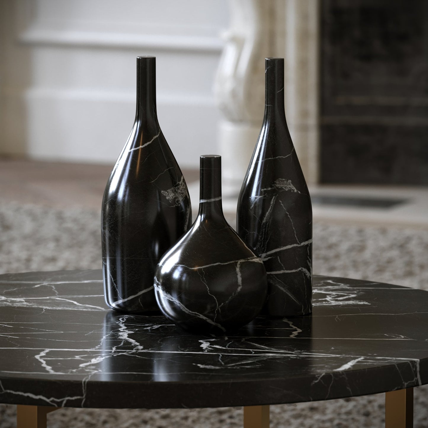 Collection of Marble Bottles (Nero Marquina)