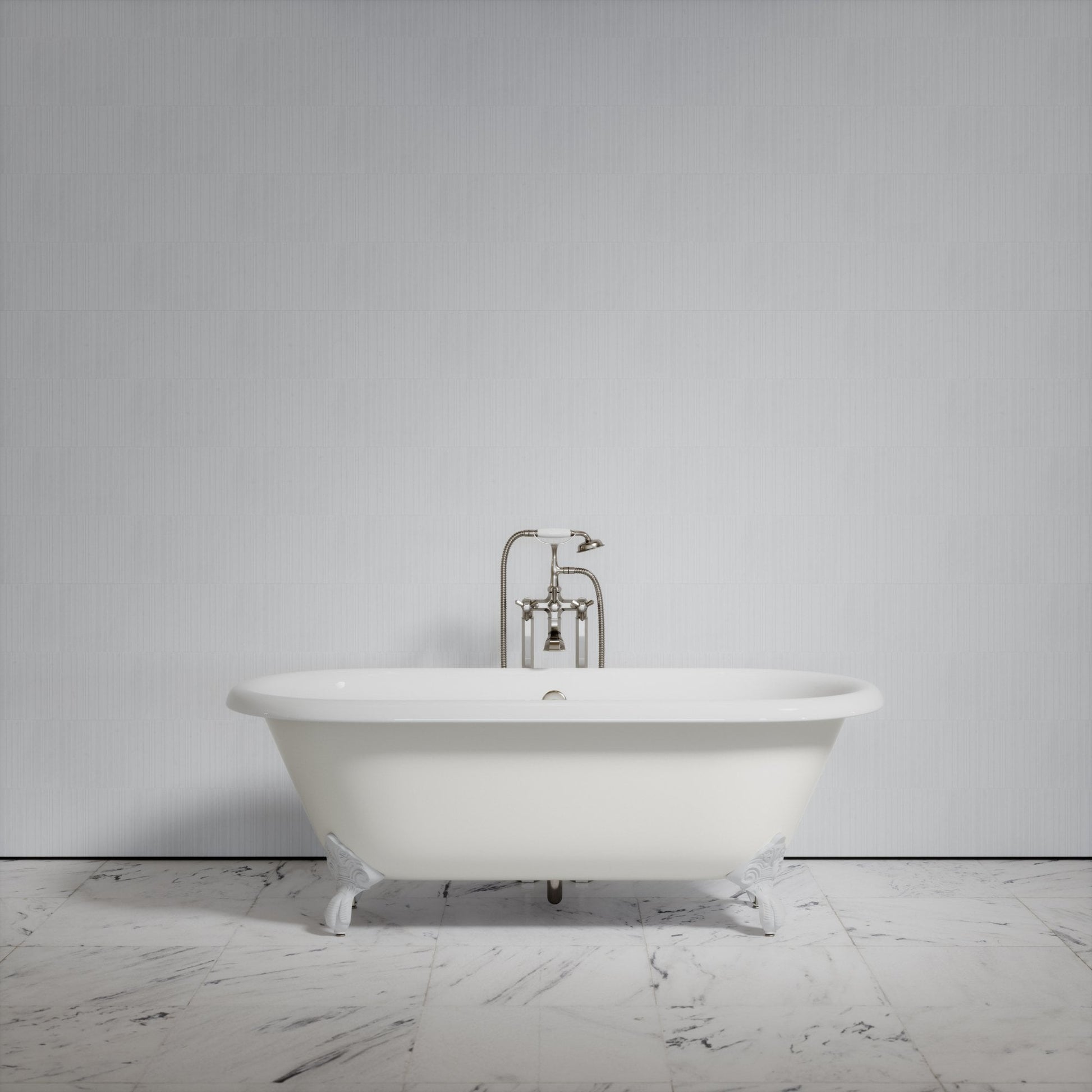 Connaught Matte Cream Freestanding Roll Top Cast Iron Bath 1675mm