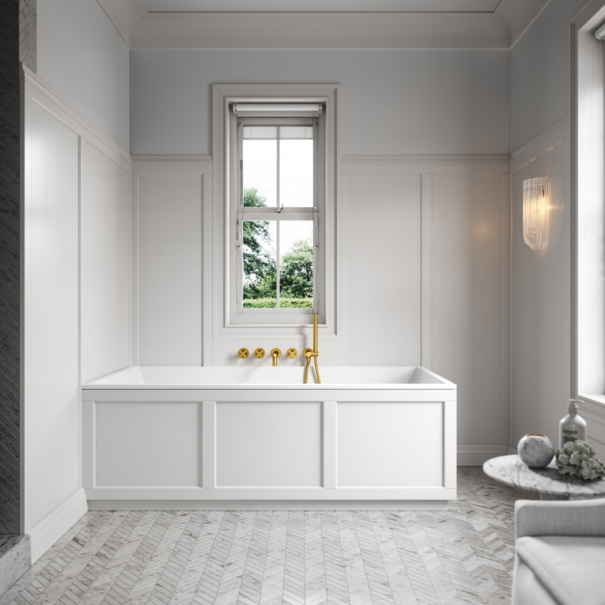 Connaught Matte Cream Wooden Adjustable Bath Front Panel 1500mm