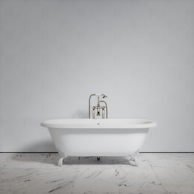 Connaught Primed White Freestanding Roll Top Cast Iron Bath 1675mm