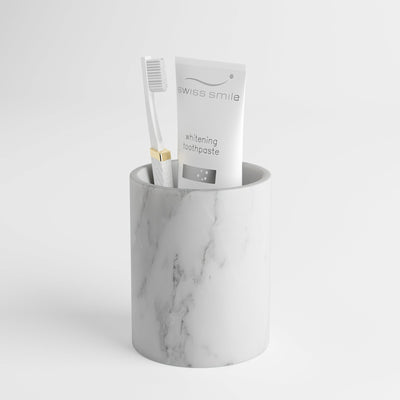 Consero Carrara Marble Bathroom Tumbler