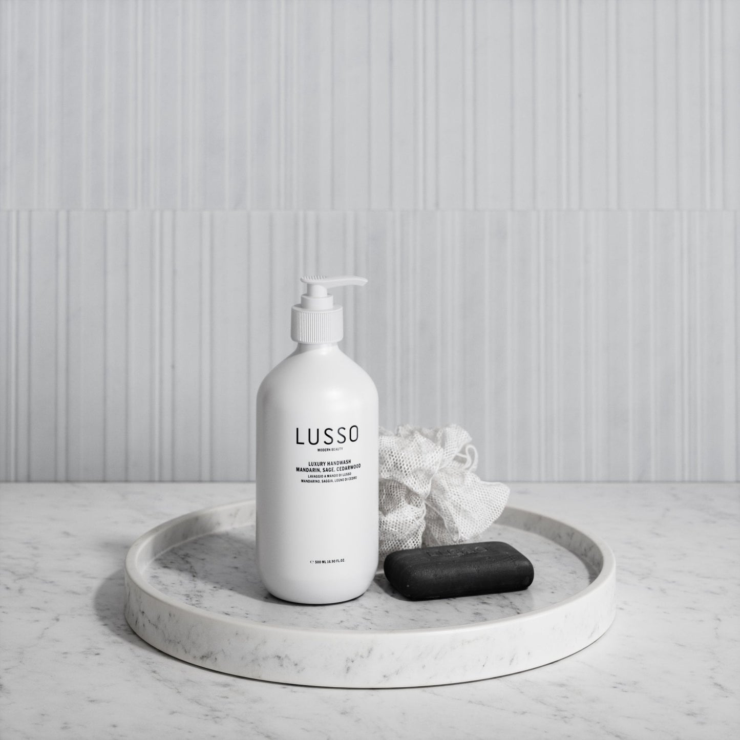 Consero Carrara Marble Large Round Tray