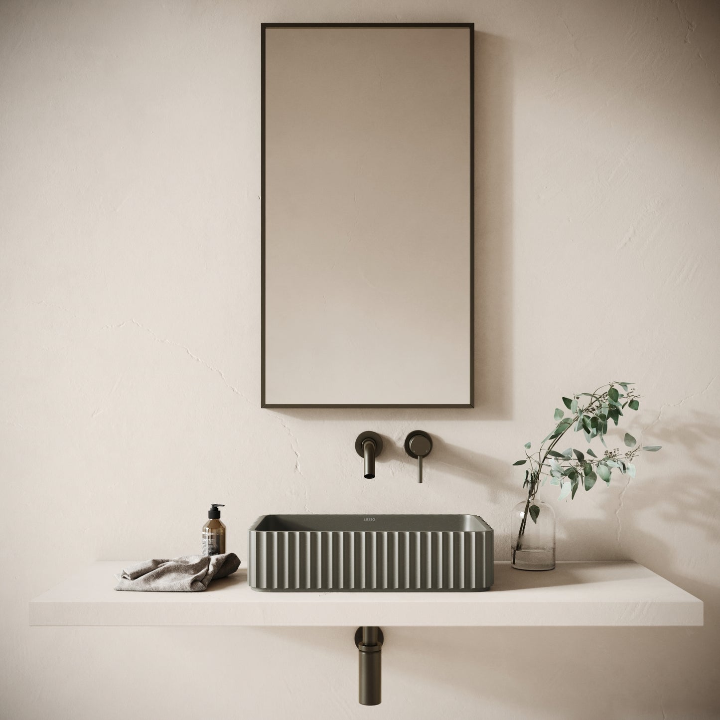 Costolato Oyster Concrete Countertop Basin 500mm