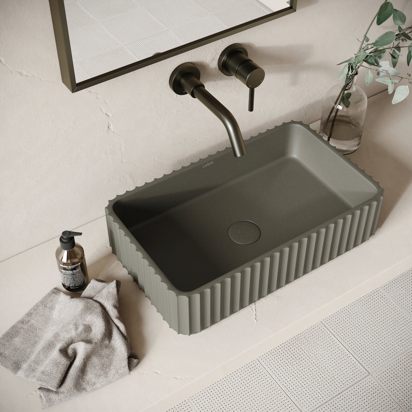 Costolato Oyster Concrete Countertop Basin 500mm