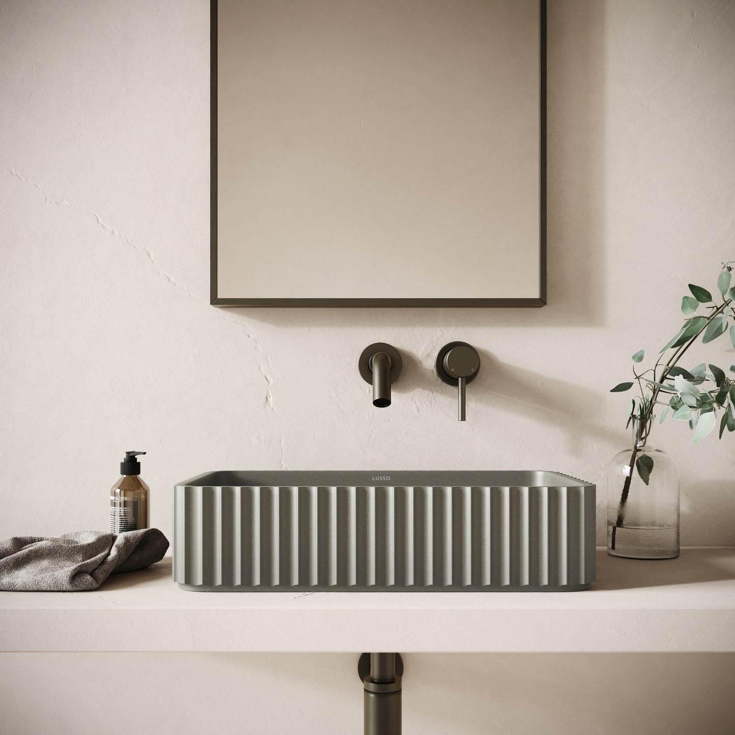 Costolato Oyster Concrete Countertop Basin 500mm
