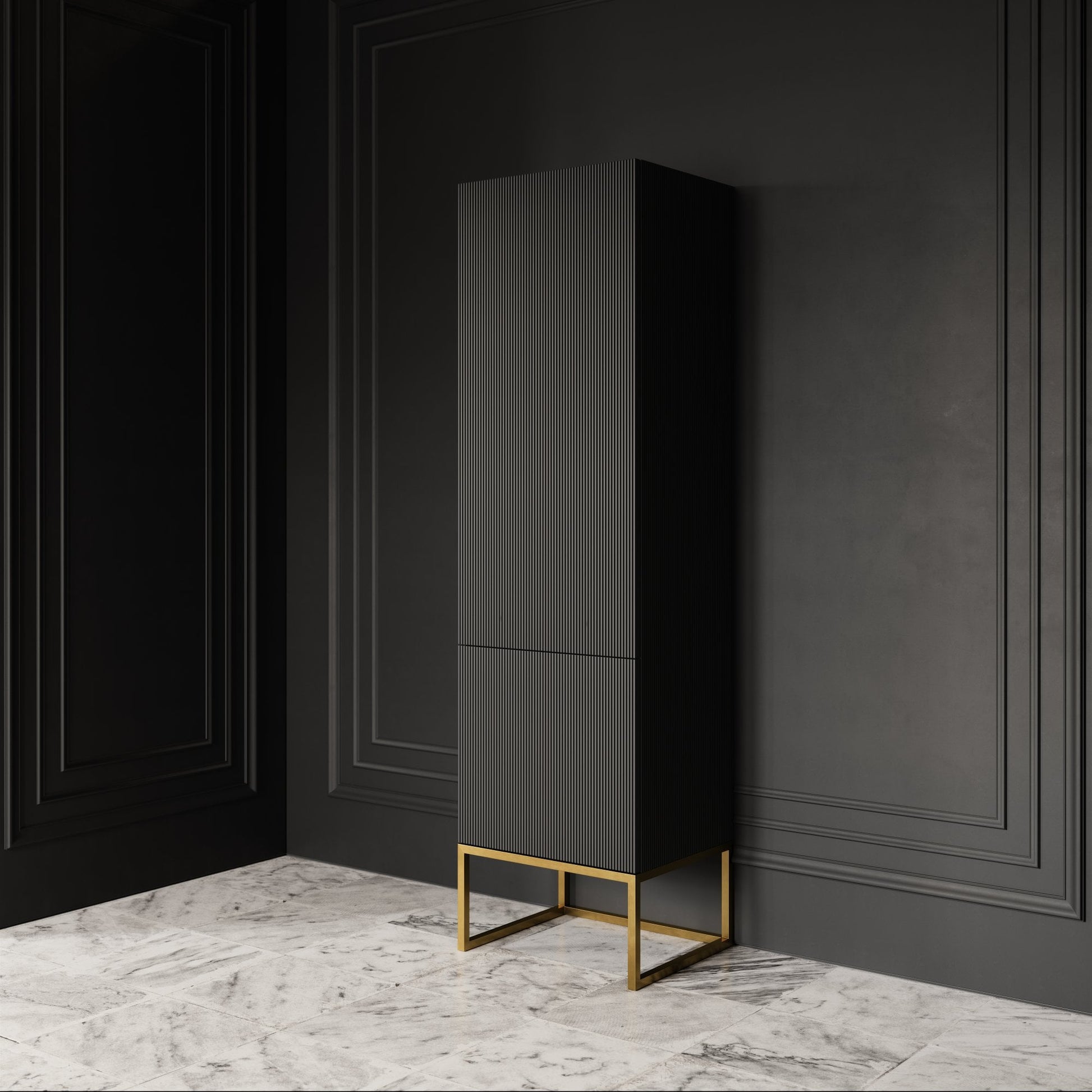 Couture Matte Black Beauty Storage Cabinet 500mm