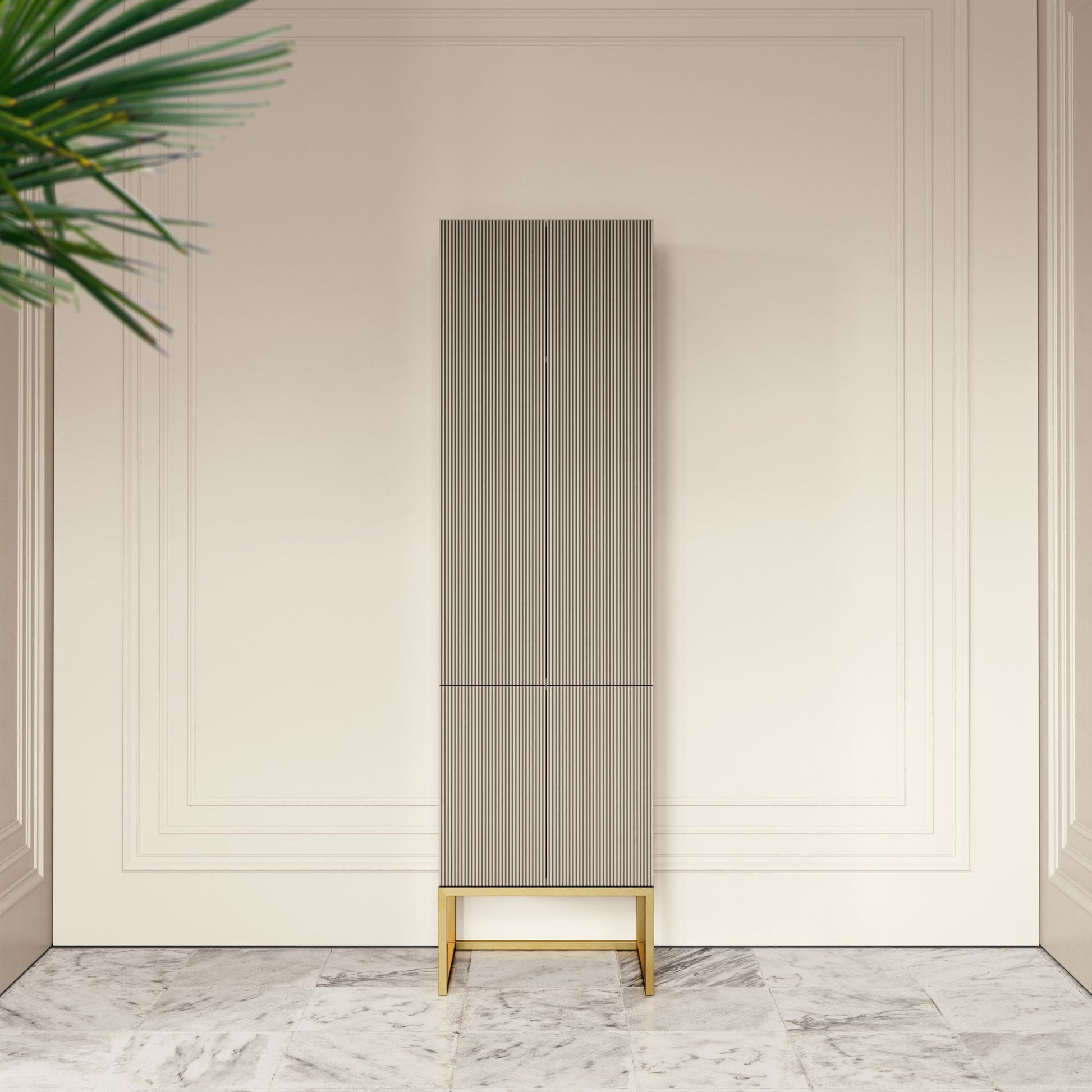 Couture Matte Velvet Beige Beauty Storage Cabinet 500mm